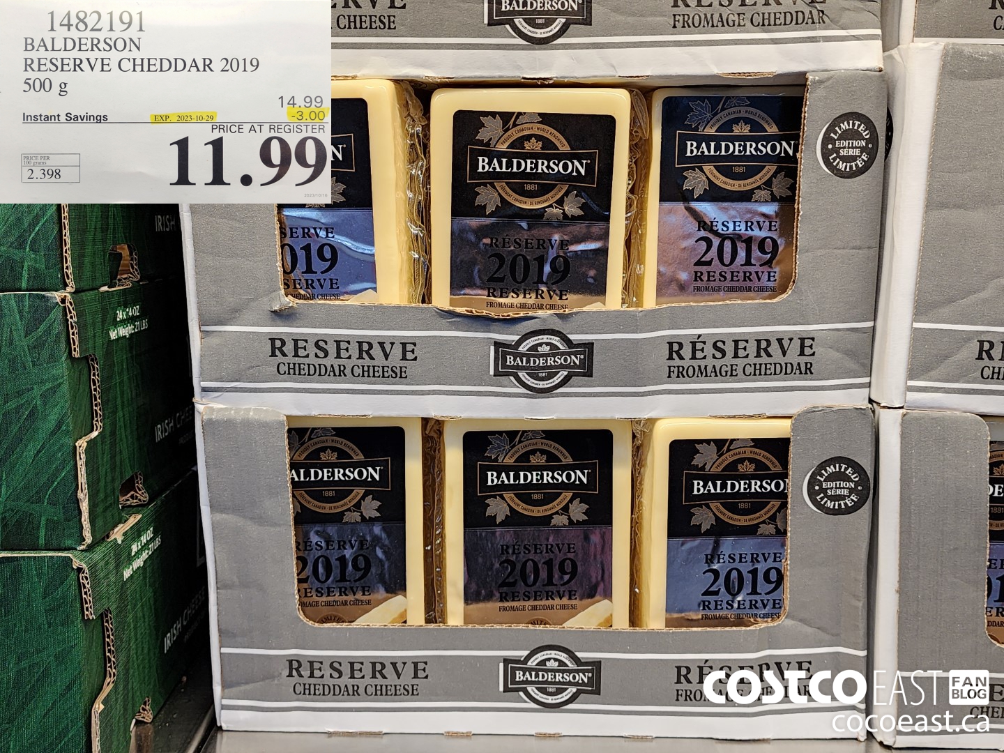 1482191 BALDERSON RESERVE CHEDDAR 2019 500 G ($3.00 INSTANT SAVINGS EXPIRES ON 2023-10-29) $11.99