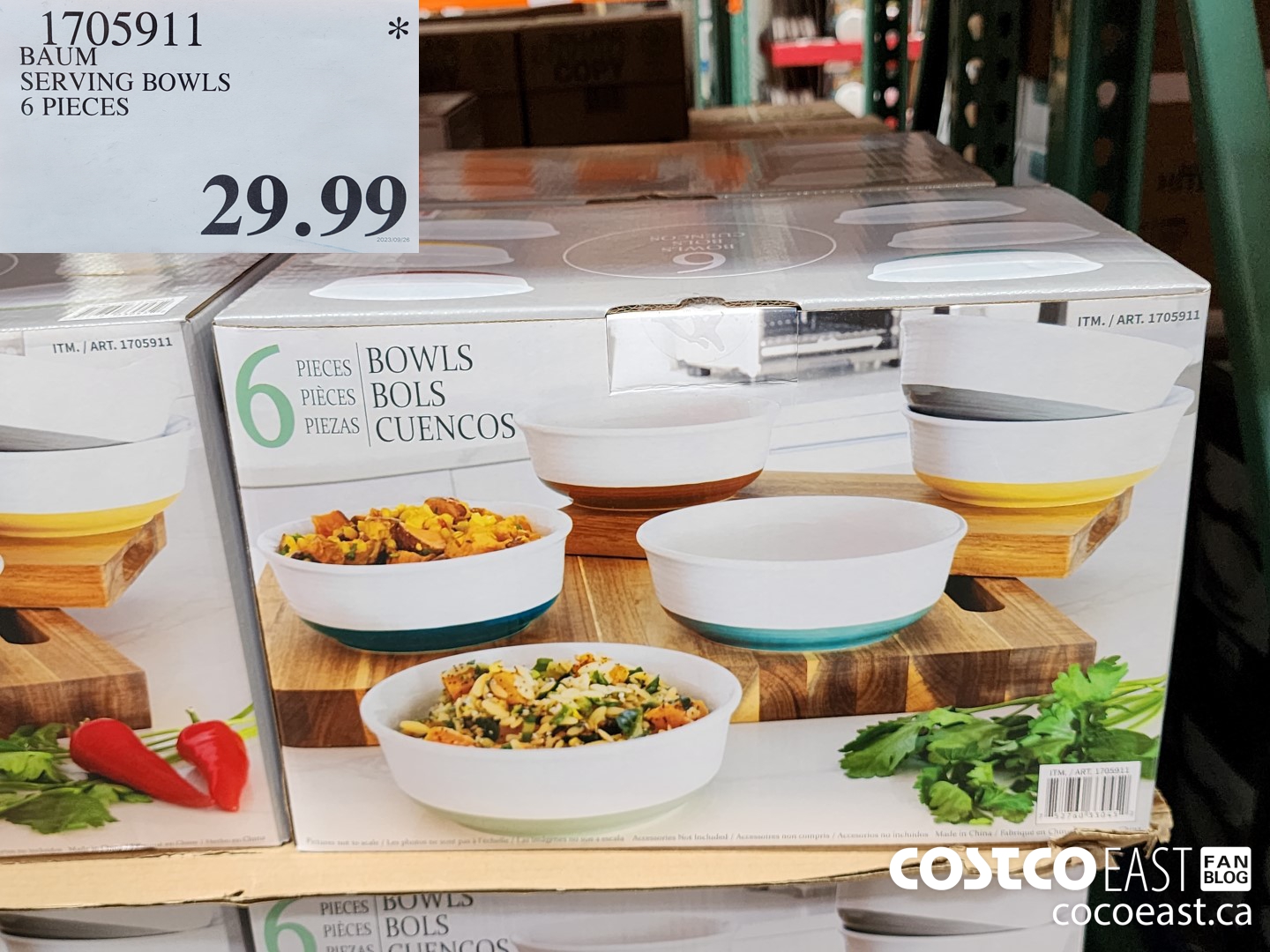 1705911 BAUM SERVING BOWLS 6 PIECES $29.99