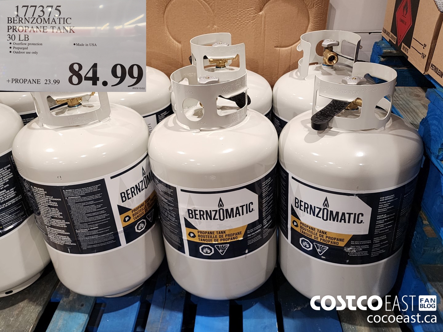 177375 BERNZOMATIC PROPANE TANK 30 LB $84.99