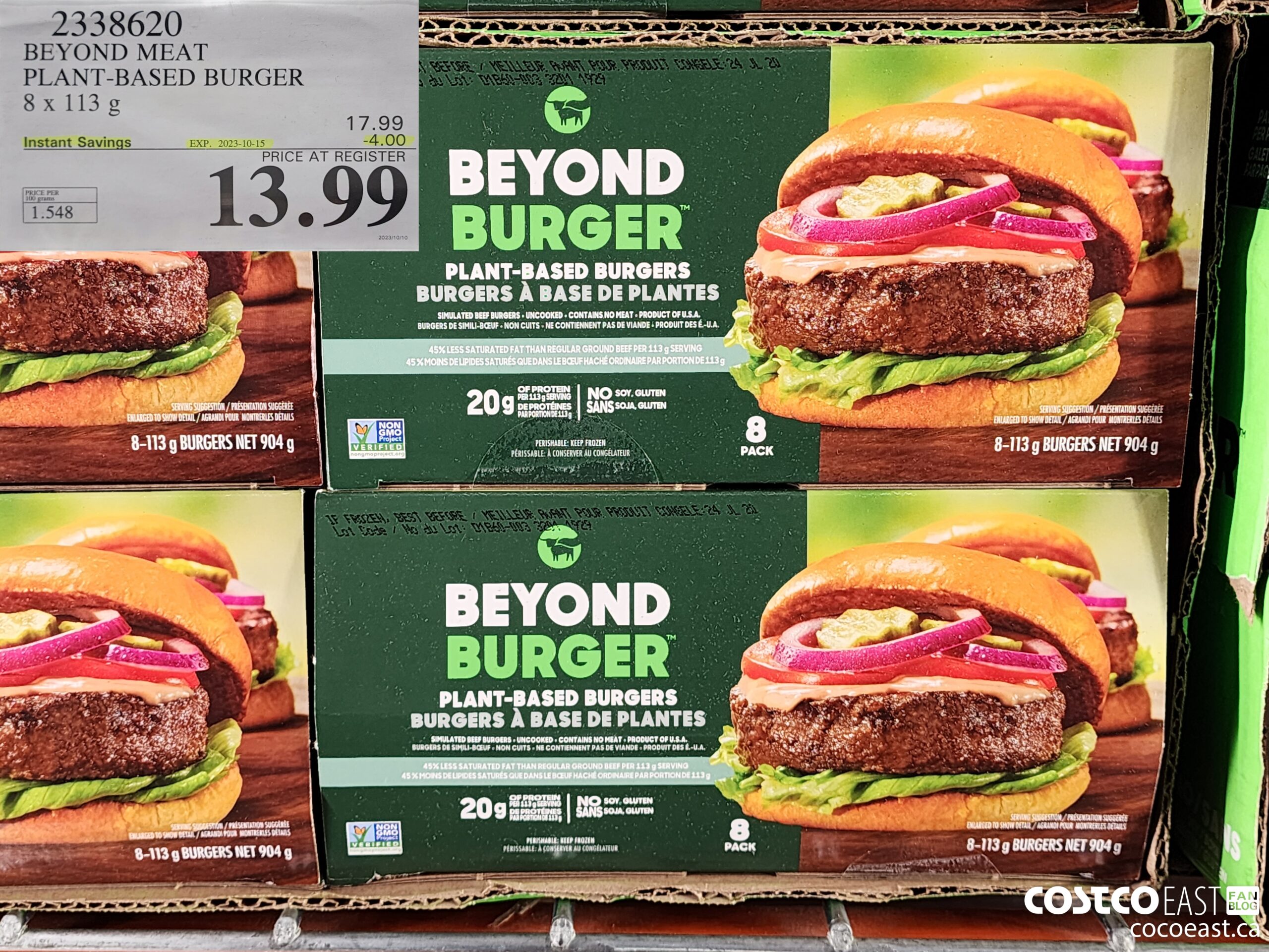 2338620 BEYOND MEAT PLANT-BASED BURGER 8 x 113 G ($4.00 INSTANT SAVINGS EXPIRES ON 2023-10-15) $13.99