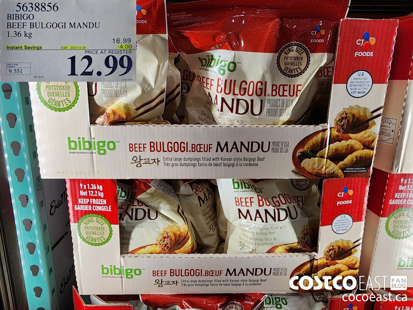 5638856 BIBIGO BEEF BULGOGI MANDU 1.36 kg ($4.00 INSTANT SAVINGS EXPIRES ON 2023-10-29) $12.99