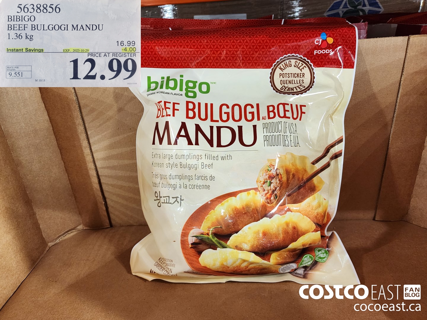 5638856 BIBIGO BEEF BULGOGI MANDU 1.36 kg ($4.00 INSTANT SAVINGS EXPIRES ON 2023-10-29) $12.99