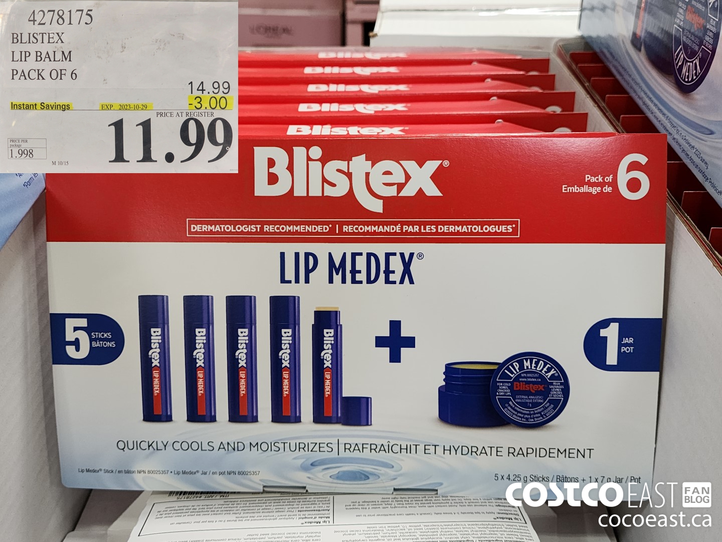 4278175 BLISTEX LIP BALM PACK OF 6 ($3.00 INSTANT SAVINGS EXPIRES ON 2023-10-29) $11.99