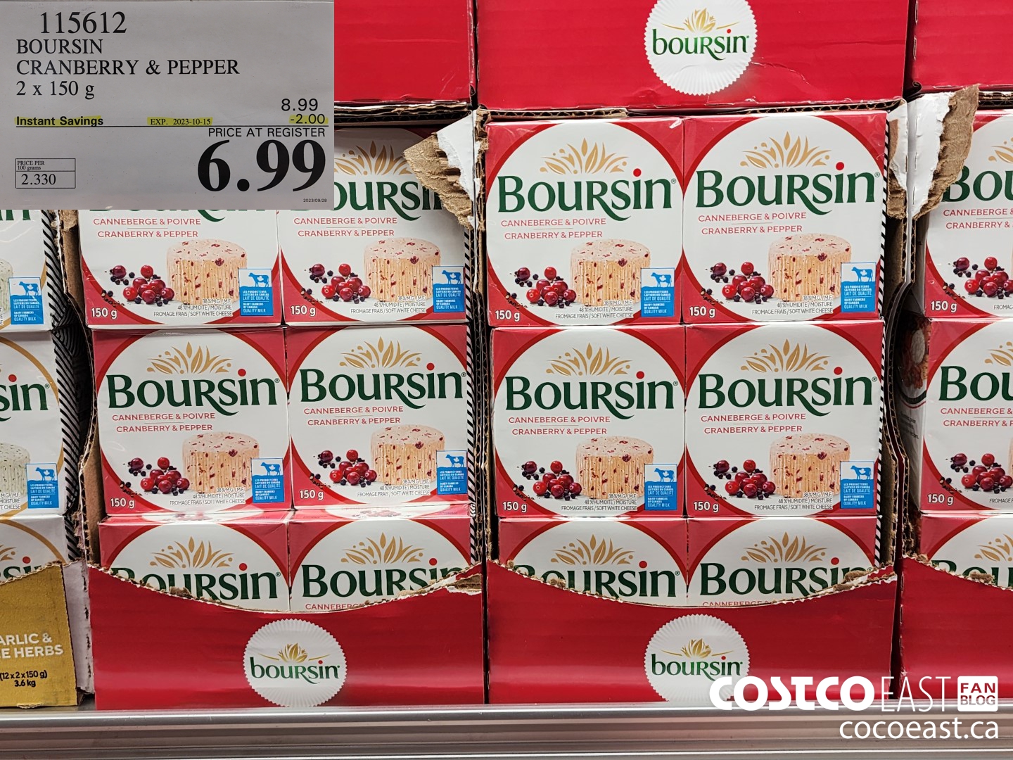 115612 BOURSIN CRANBERRY & PEPPER 2x 150 G ($2.00 INSTANT SAVINGS EXPIRES ON 2023-10-15) $6.99