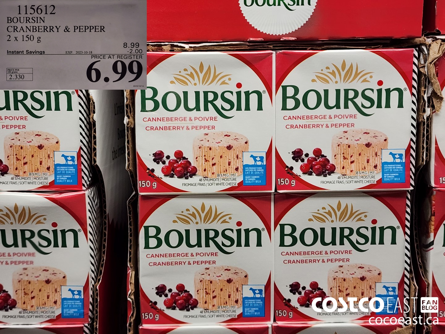 115612 BOURSIN CRANBERRY & PEPPER 2x 150 G ($2.00 INSTANT SAVINGS EXPIRES ON 2023-10-18) $6.99