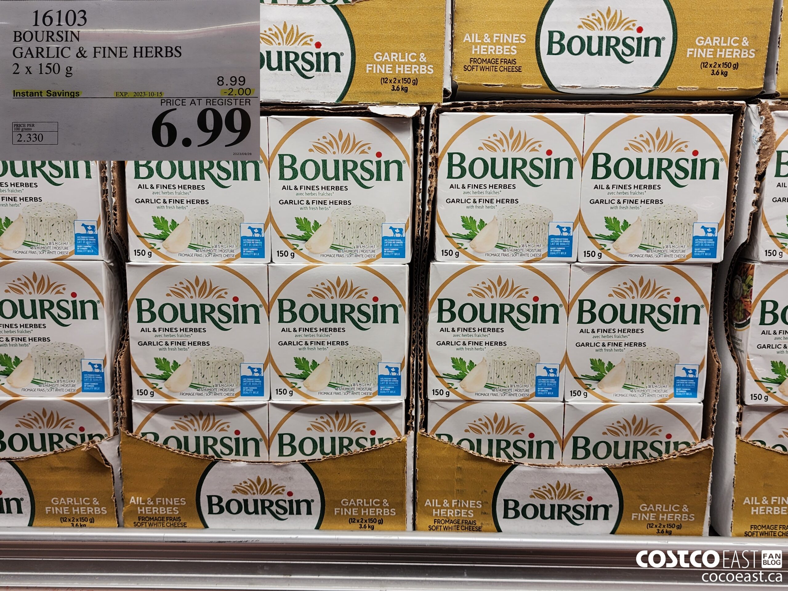 16103 BOURSIN GARLIC & FINE HERBS 2 X 150 G ($2.00 INSTANT SAVINGS EXPIRES ON 2023-10-15) $6.99