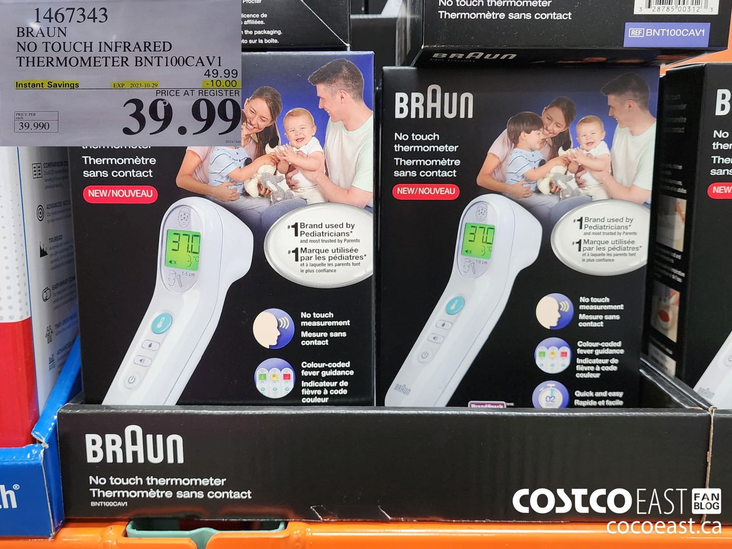1467343 BRAUN NO TOUCH INFRARED THERMOMETER BNT100CAV1 ($10.00 INSTANT SAVINGS EXPIRES ON 2023-10-29) $39.99