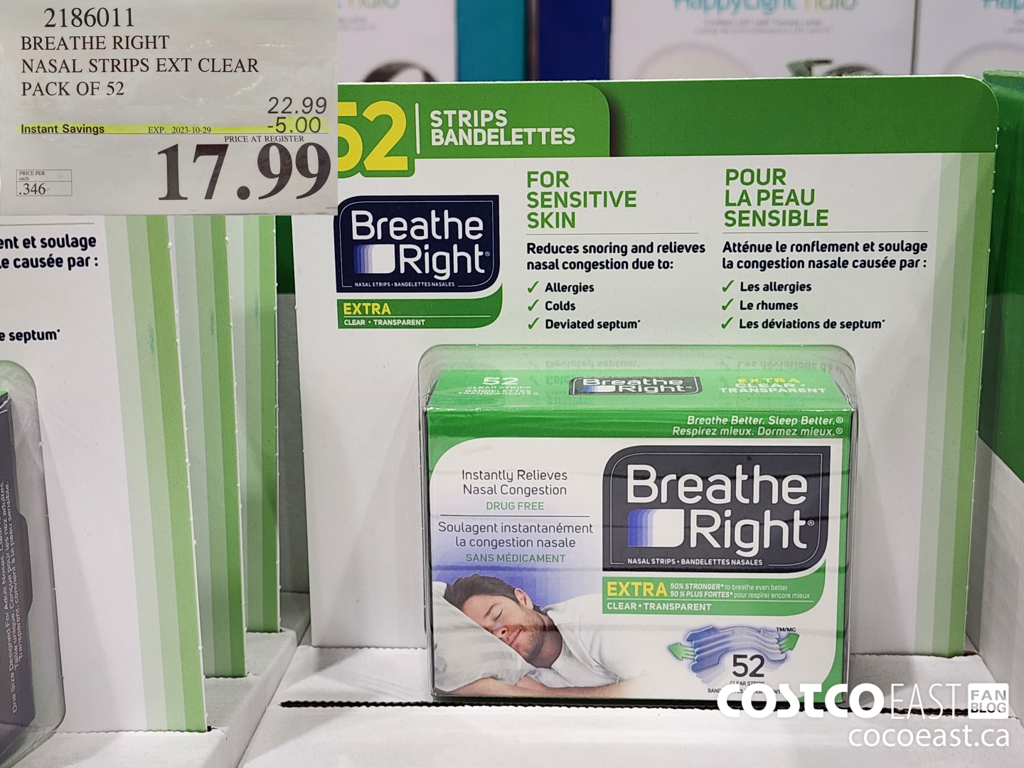2186011 BREATHE RIGHT NASAL STRIPS EXT CLEAR PACK OF 52 ($5.00 INSTANT SAVINGS EXPIRES ON 2023-10-29) $17.99