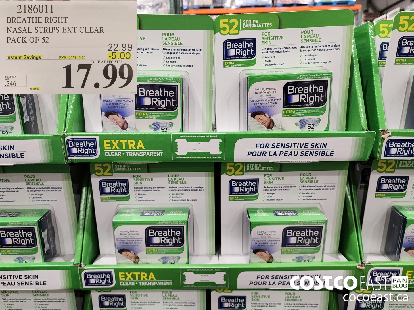 2186011 BREATHE RIGHT NASAL STRIPS EXT CLEAR PACK OF 52 ($5.00 INSTANT SAVINGS EXPIRES ON 2023-10-29) $17.99