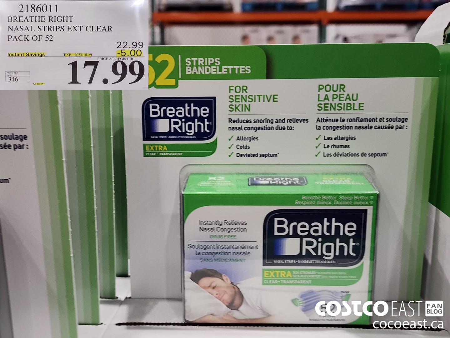 2186011 BREATHE RIGHT NASAL STRIPS EXT CLEAR PACK OF 52 ($5.00 INSTANT SAVINGS EXPIRES ON 2023-10-29) $17.99