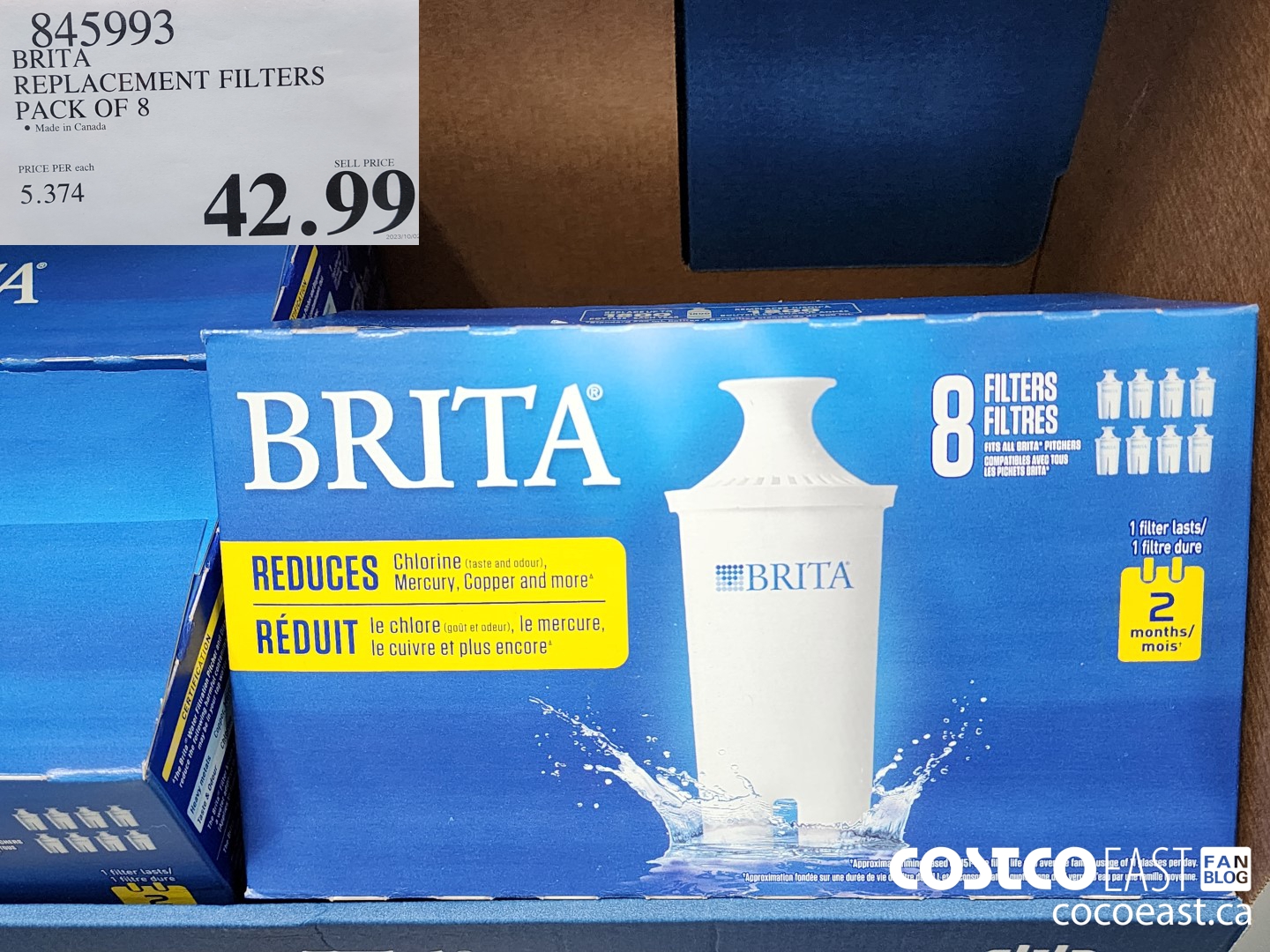 845993 BRITA REPLACEMENT FILTERS PACK OF 8 $42.99