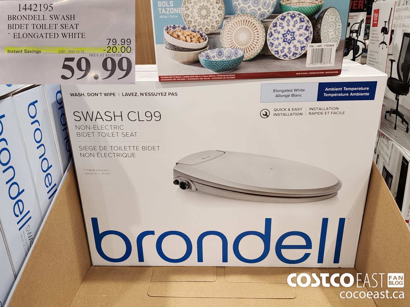 1442195 BRONDELL SWASH BIDET TOILET SEAT ELONGATED WHITE ($20.00 INSTANT SAVINGS EXPIRES ON 2023-10-29) $59.99