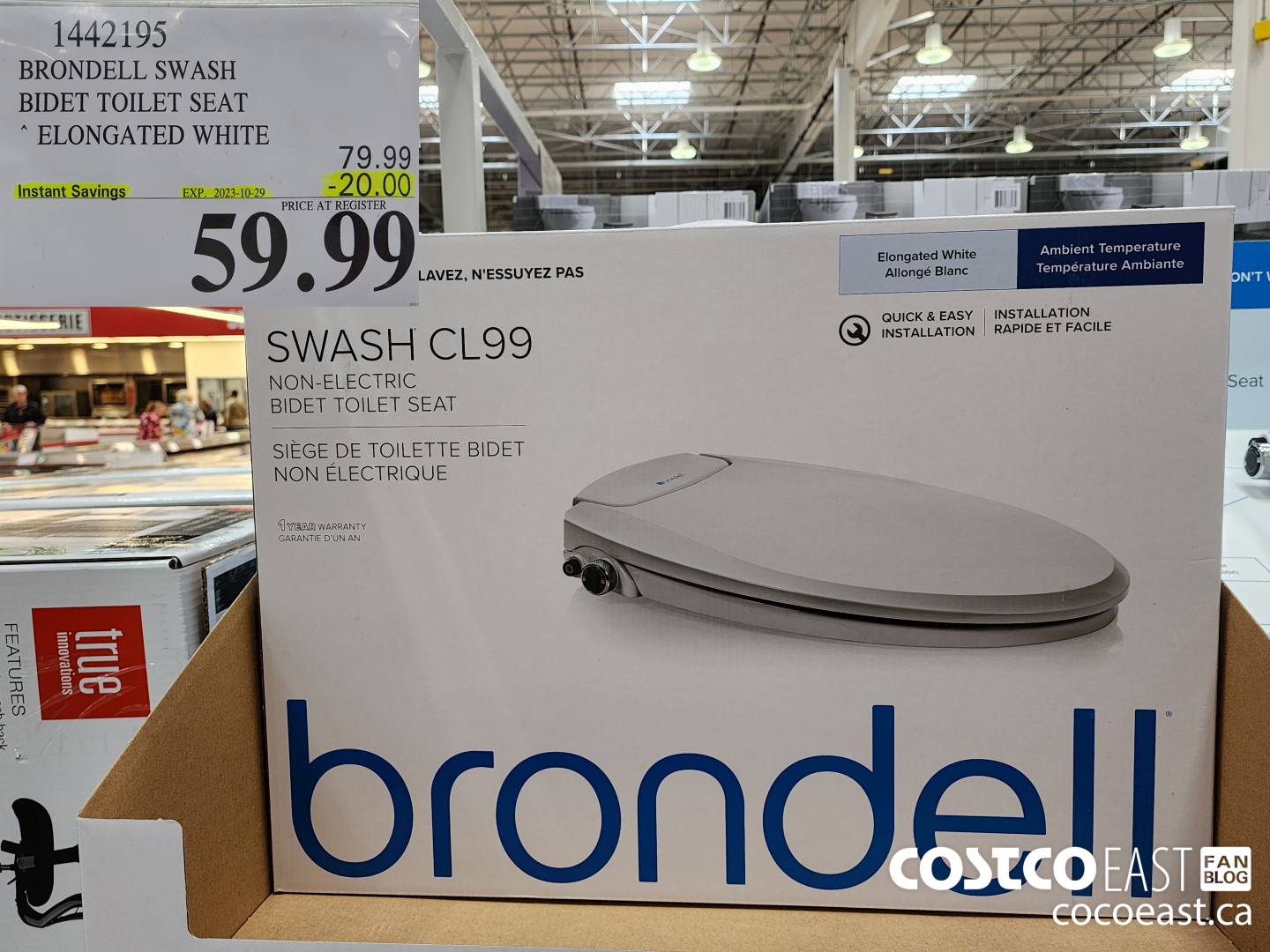 1442195 BRONDELL SWASH BIDET TOILET SEAT ELONGATED WHITE ($20.00 INSTANT SAVINGS EXPIRES ON 2023-10-29) $59.99