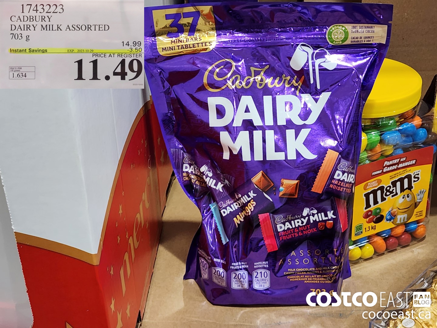 1743223 CADBURY DAIRY MILK ASSORTED 703 g ($3.50 INSTANT SAVINGS EXPIRES ON 2023-10-29) $11.49