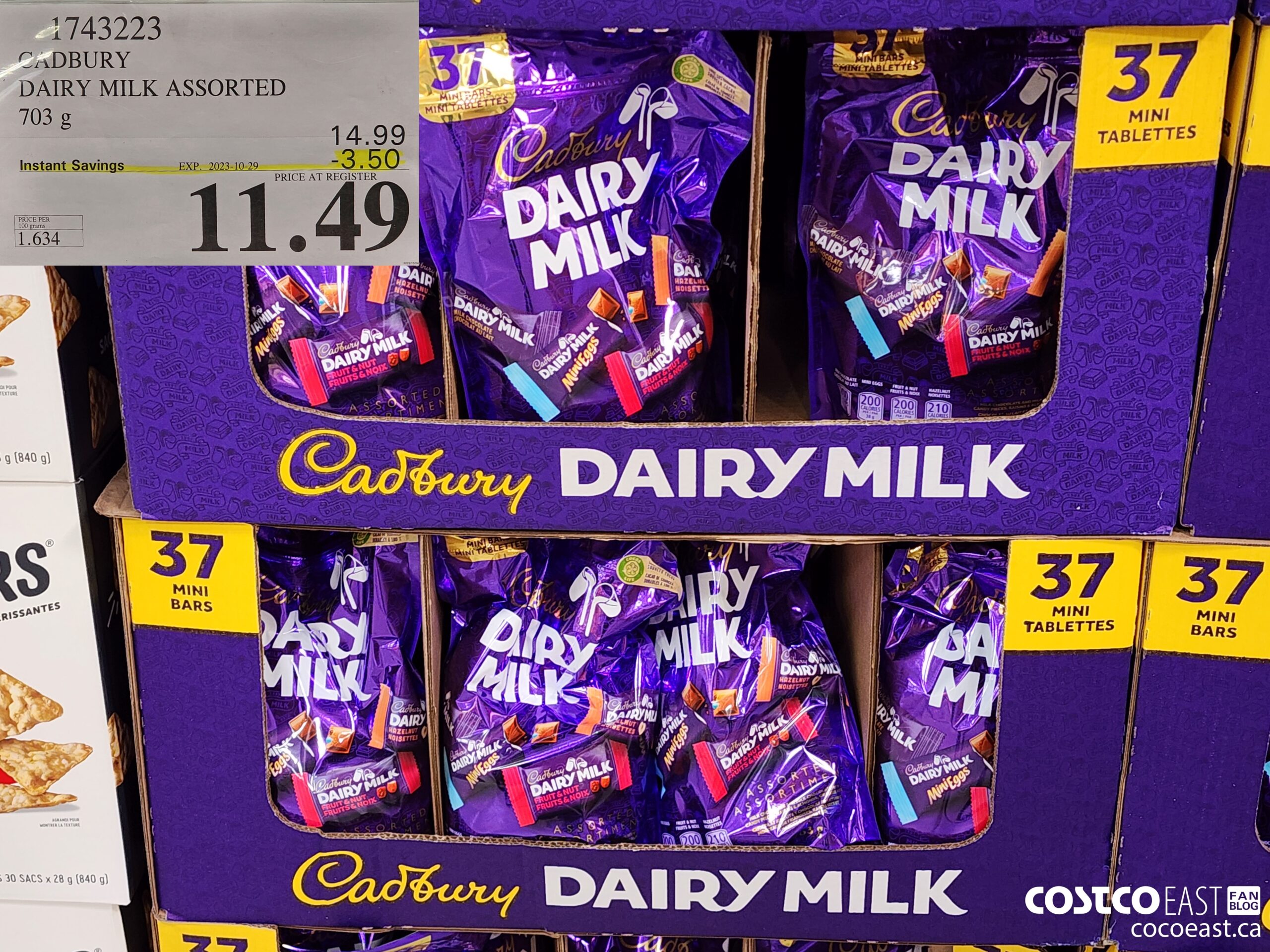 1743223 CADBURY DAIRY MILK ASSORTED 703 g ($3.50 INSTANT SAVINGS EXPIRES ON 2023-10-29) $11.49
