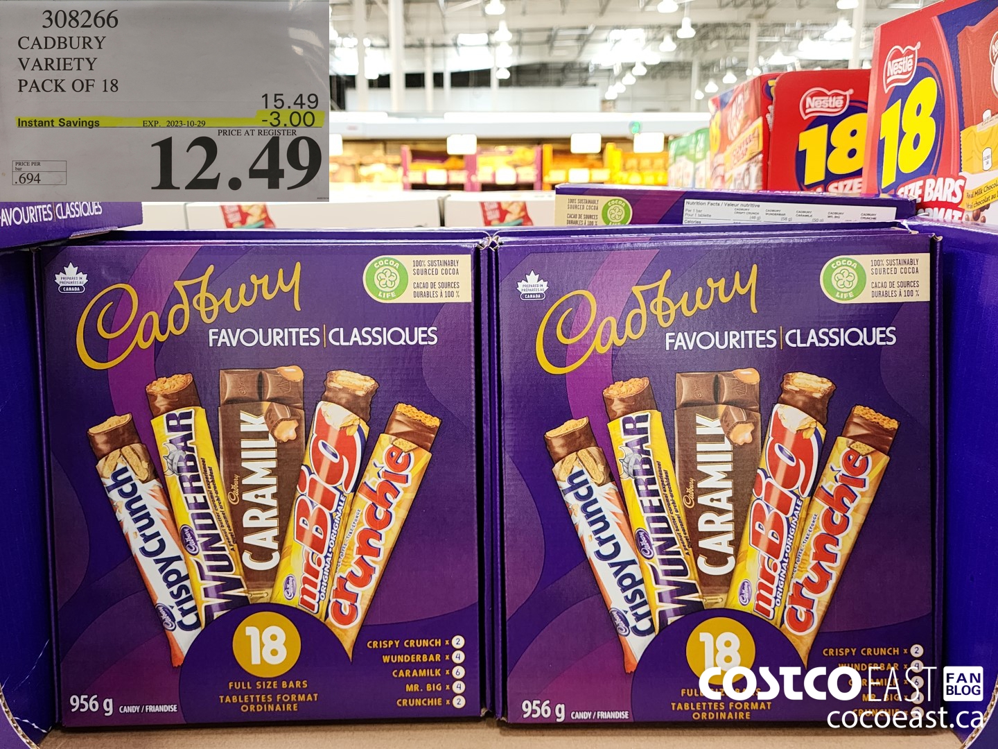 308266 CADBURY VARIETY PACK OF 18 ($3.00 INSTANT SAVINGS EXPIRES ON 2023-10-29) $12.49