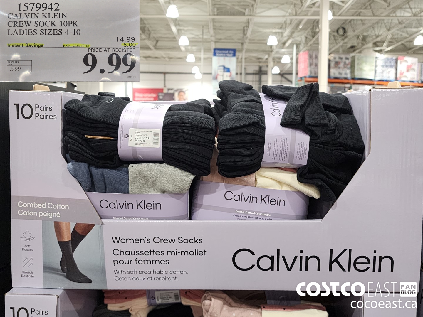 1579942 CALVIN KLEIN CREW SOCK 10PK LADIES SIZES 4-10 ($5.00 INSTANT SAVINGS EXPIRES ON 2023-10-15) $9.99