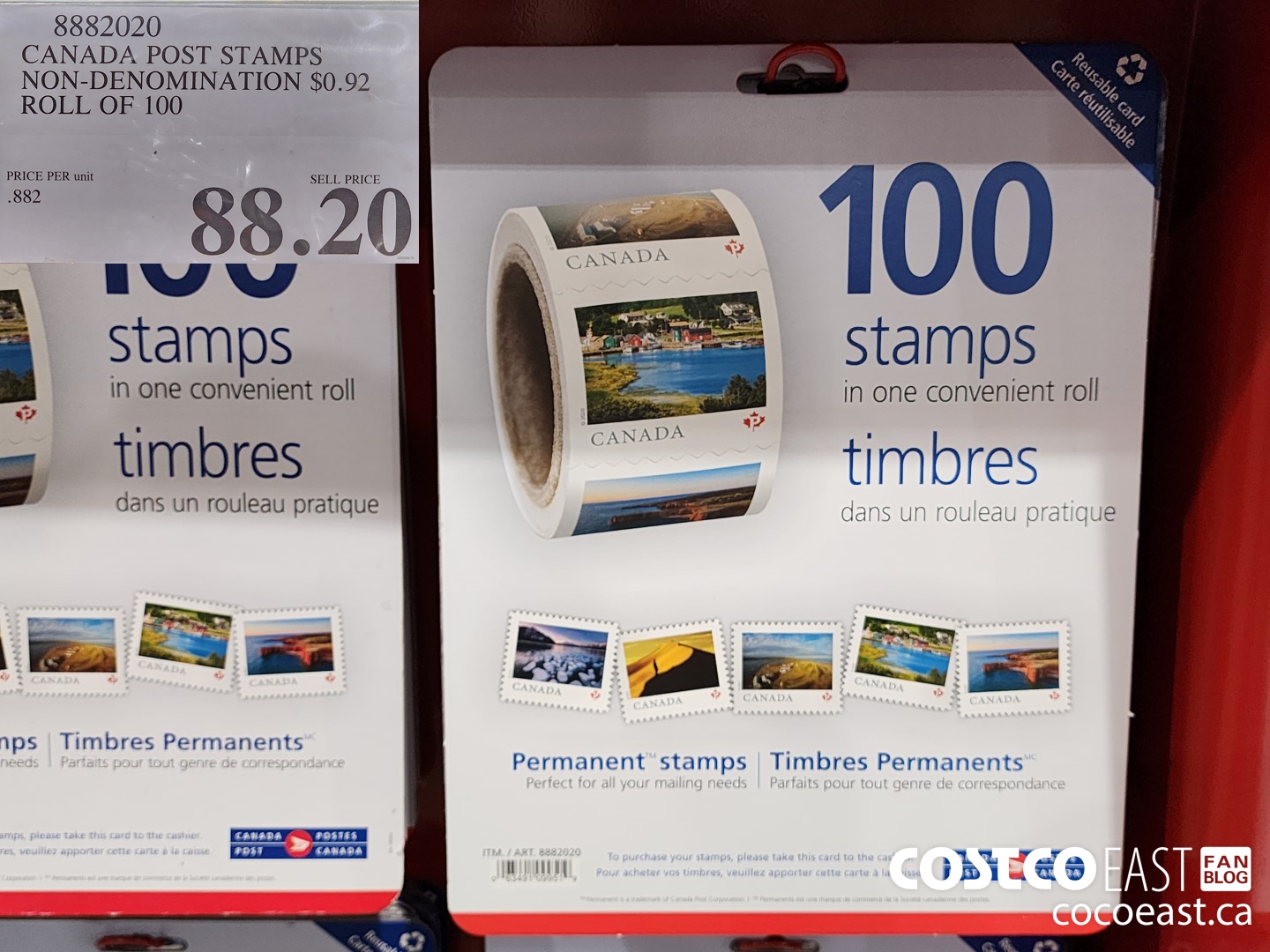 8882020 CANADA POST STAMPS NON-DENOMINATION $0.92 ROLL OF 100 $88.20