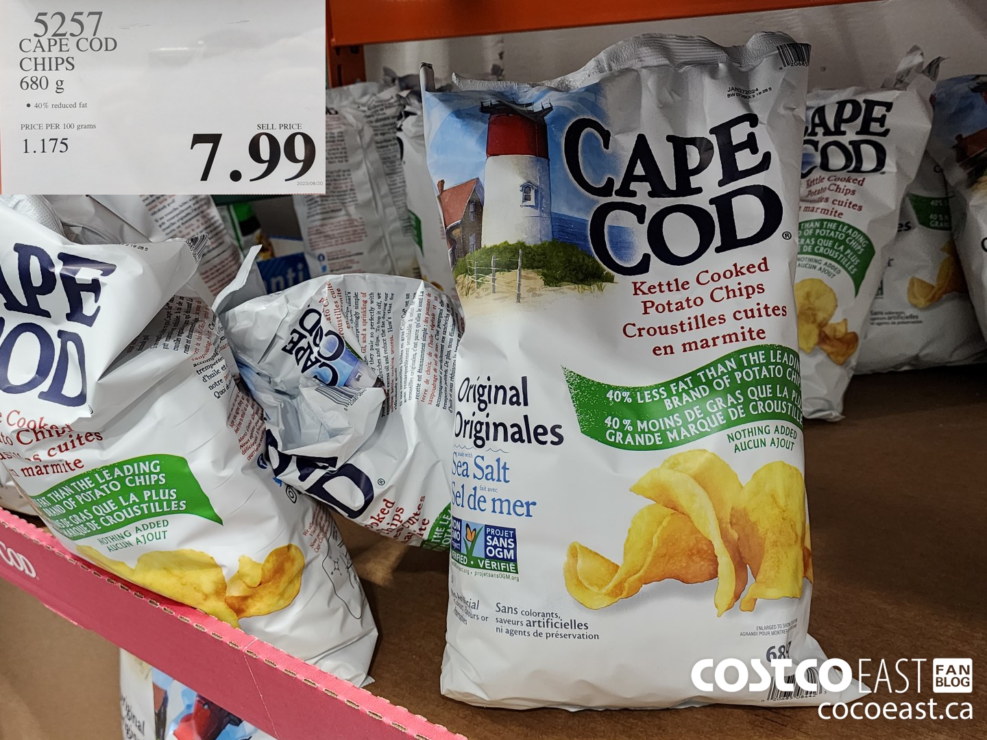 5257 CAPE COD CHIPS 680G $7.99