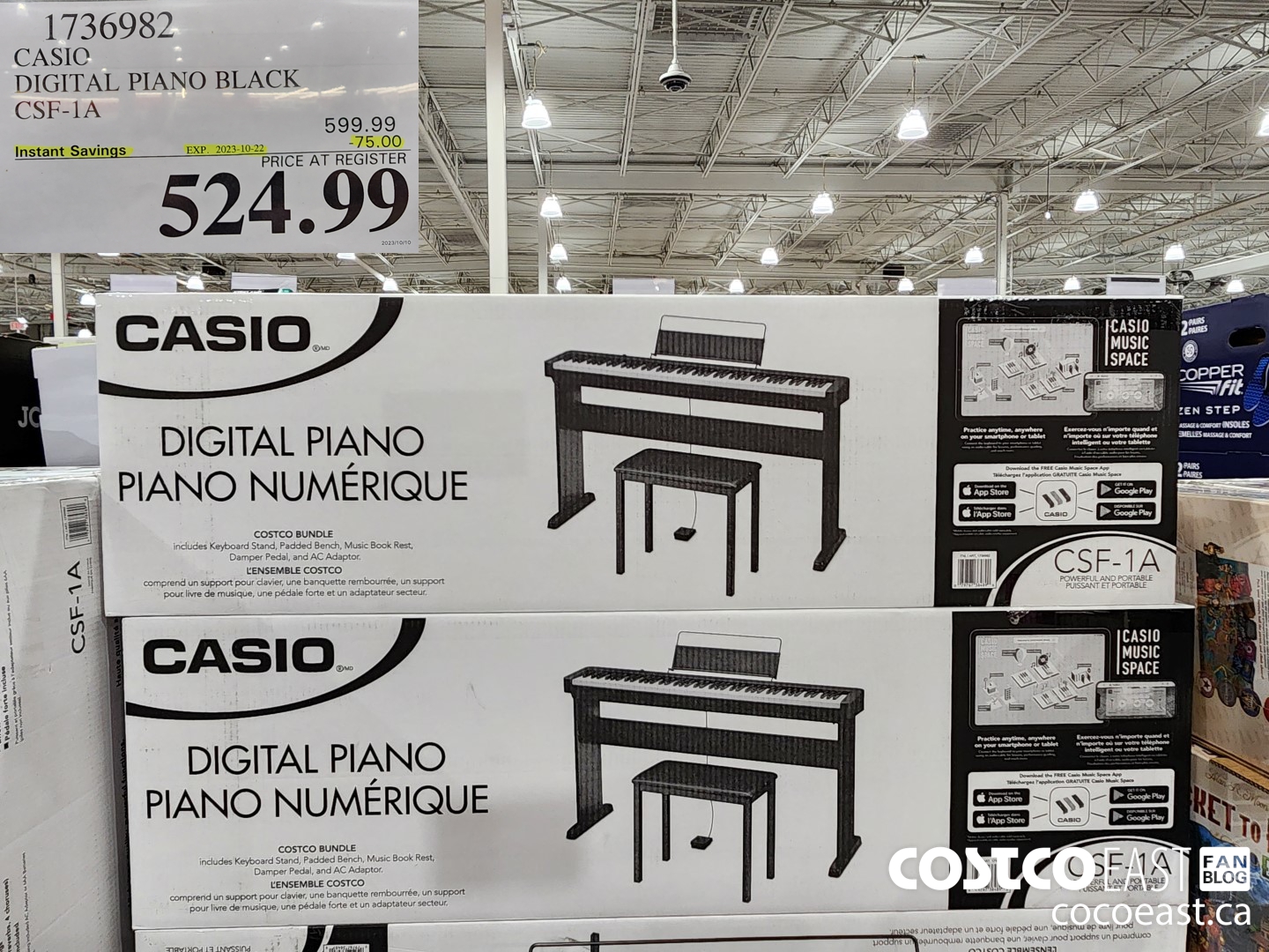 1736982 CASIO DIGITAL PIANO BLACK CSF-1A ($75.00 INSTANT SAVINGS EXPIRES ON 2023-10-22) $524.99