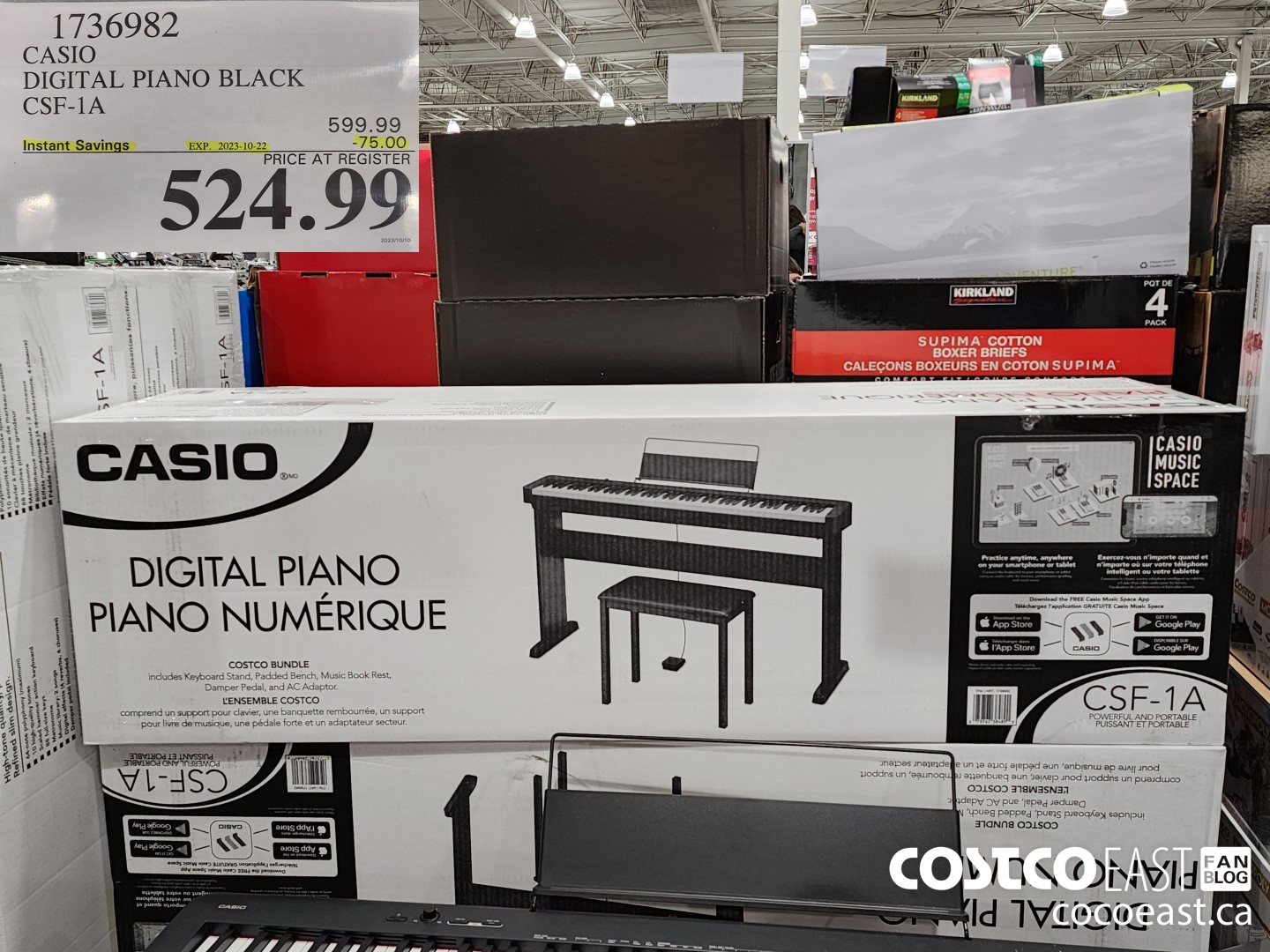1736982 CASIO DIGITAL PIANO BLACK CSF-1A ($75.00 INSTANT SAVINGS EXPIRES ON 2023-10-22) $524.99