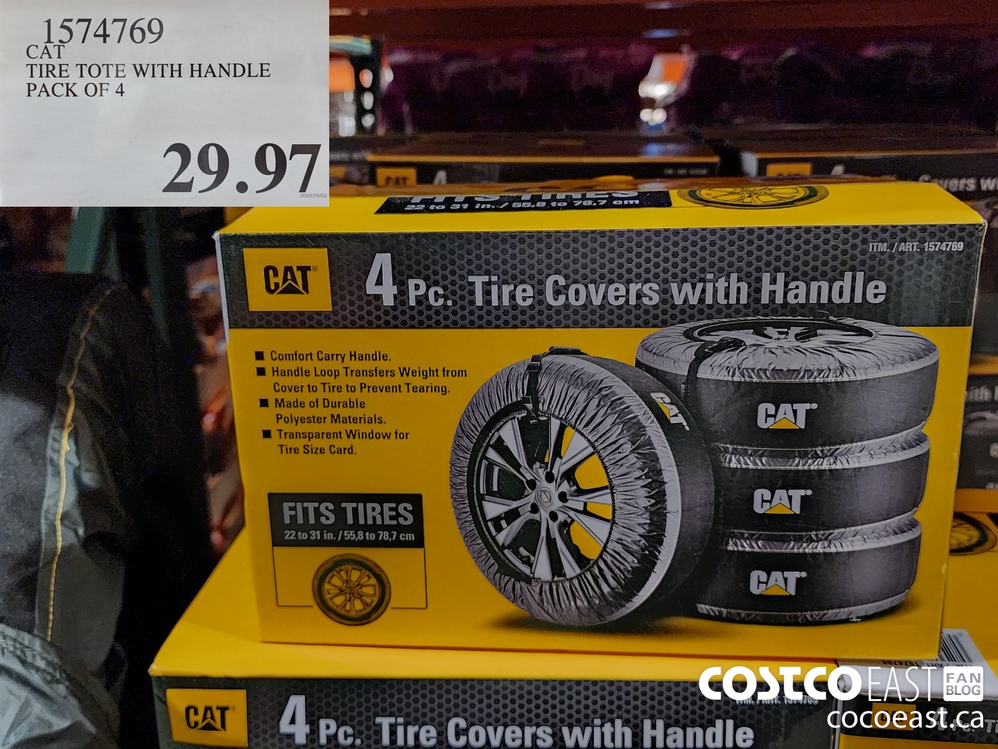 1574769 CAT TIRE TOTE WITH HANDLE PACK OF 4 $29.97