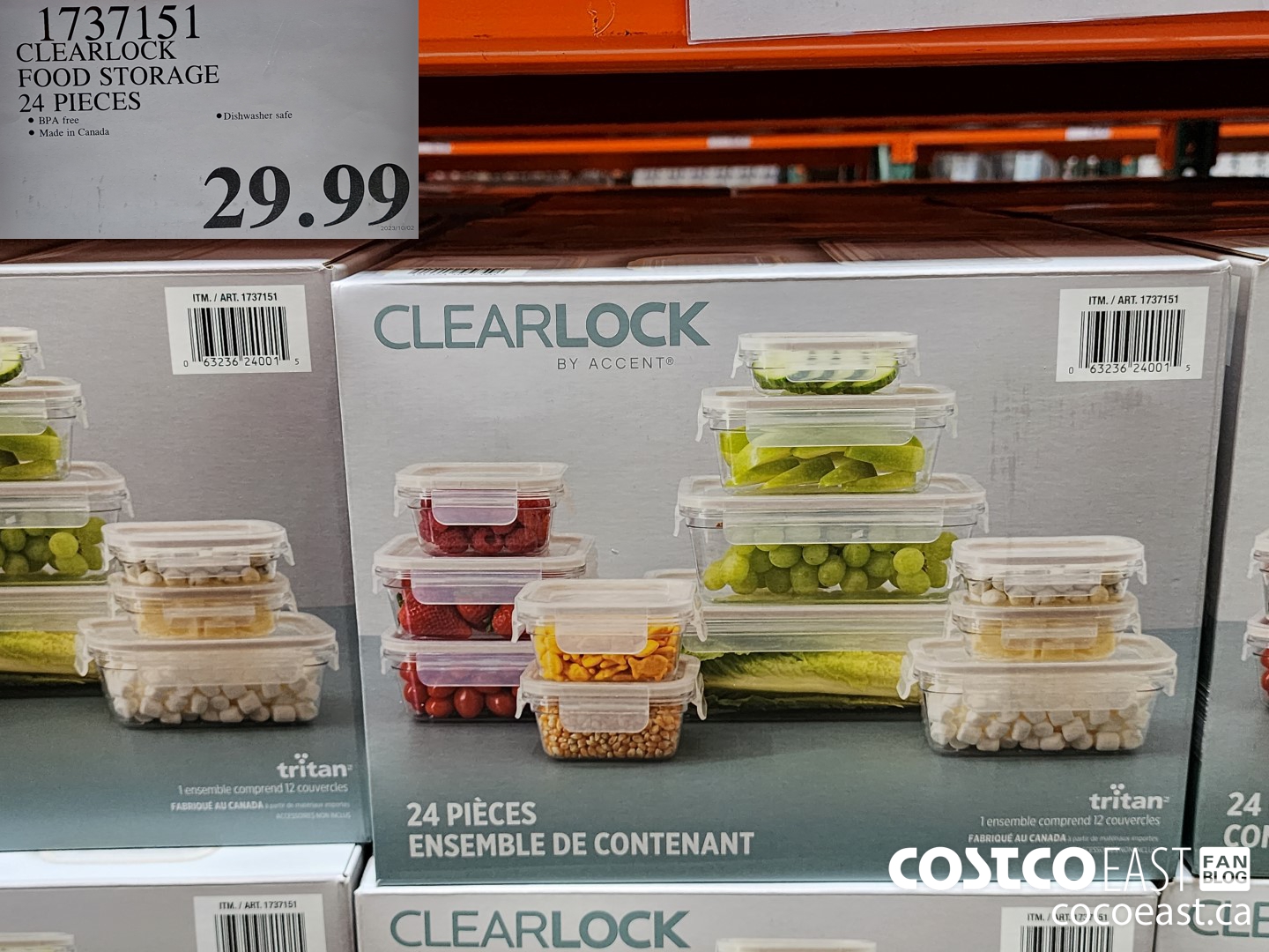 1737151 CLEARLOCK FOOD STORAGE 24 PIECES $29.99