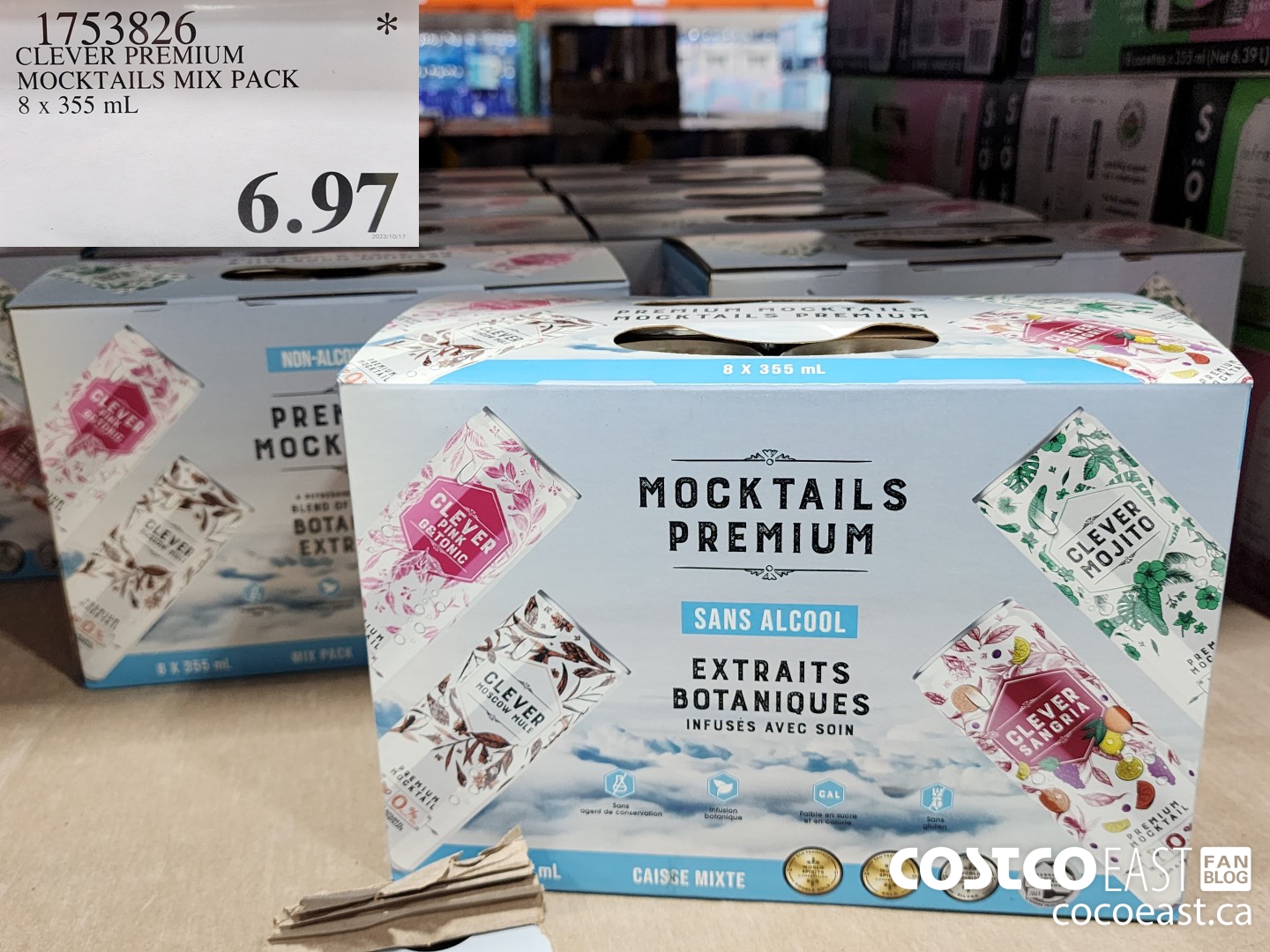 1753826 CLEVER PREMIUM MOCKTAILS MIX PACK 8 x 355 mL $6.97