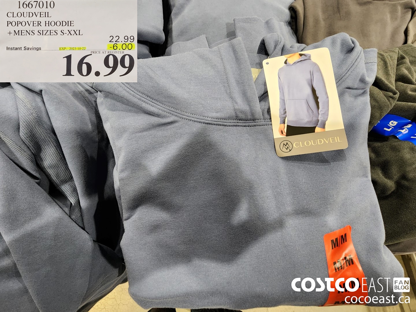 1667010 CLOUDVEIL POPOVER HOODIE +MENS SIZES S-XXL ($6.00 INSTANT SAVINGS EXPIRES ON 2023-10-22) $16.99