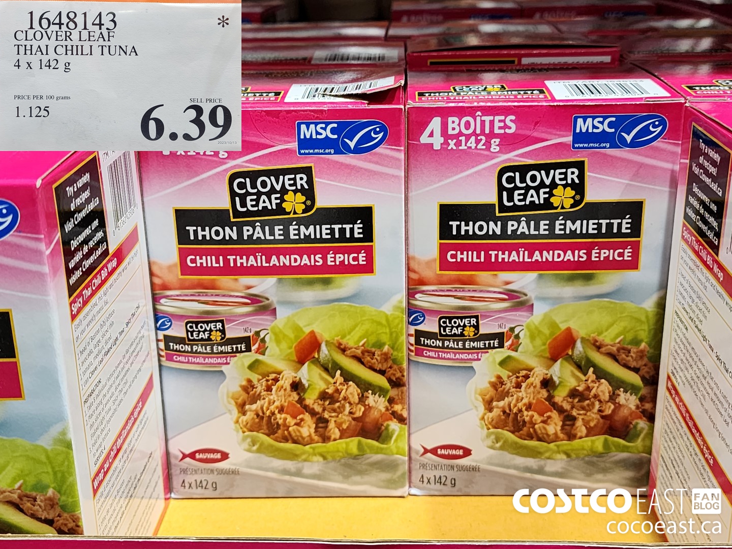 1648143 CLOVER LEAF THAI CHILI TUNA 4 x 142 G $6.39