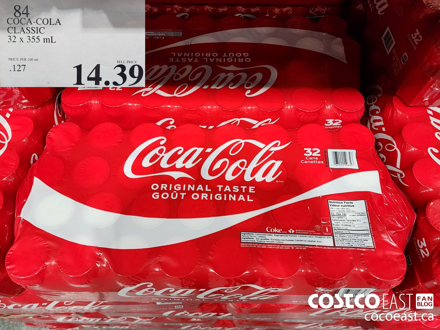84 COCA-COLA CLASSIC 32 X 355 ML $14.39