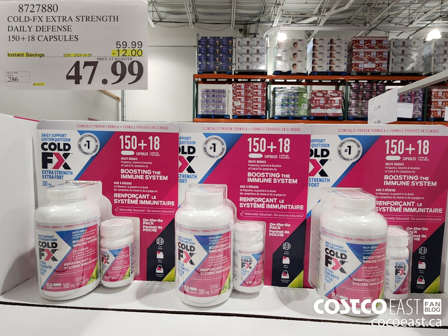 8727880 COLD-FX EXTRA STRENGTH DAILY DEFENSE 150 + 18 CAPSULES ($12.00 INSTANT SAVINGS EXPIRES ON 2023-10-29) $47.99