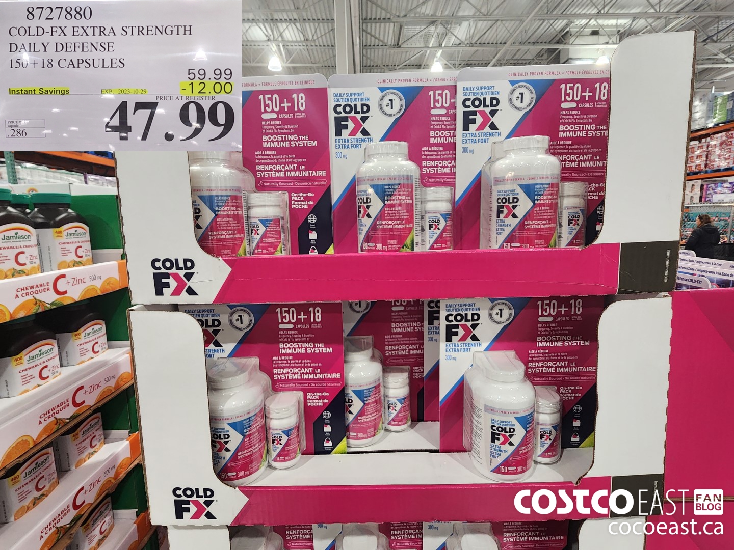 8727880 COLD-FX EXTRA STRENGTH DAILY DEFENSE 150 + 18 CAPSULES ($12.00 INSTANT SAVINGS EXPIRES ON 2023-10-29) $47.99