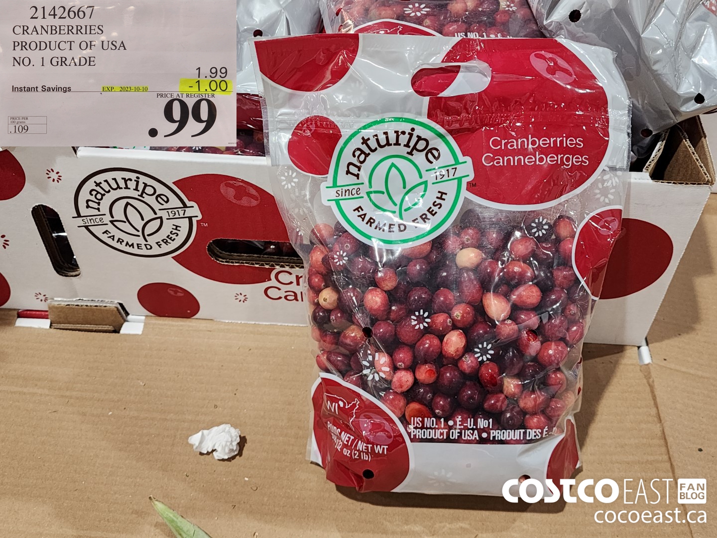 2142667 CRANBERRIES PRODUCT OF USA NO. 1 GRADE ($1.00 INSTANT SAVINGS EXPIRES ON 2023-10-10) $0.99