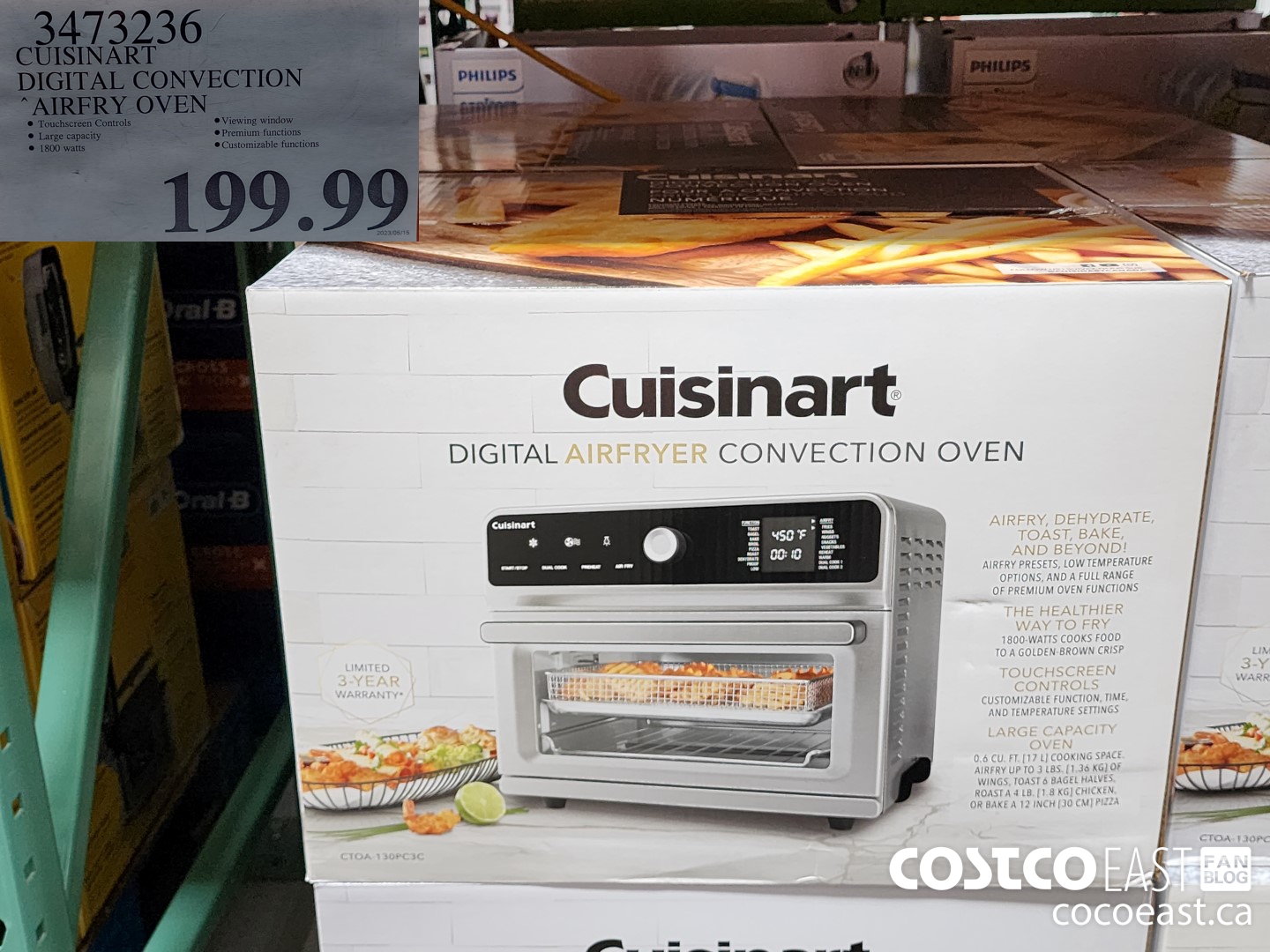 3473236 CUISINART DIGITAL CONVECTION AIRFRY OVEN $199.99