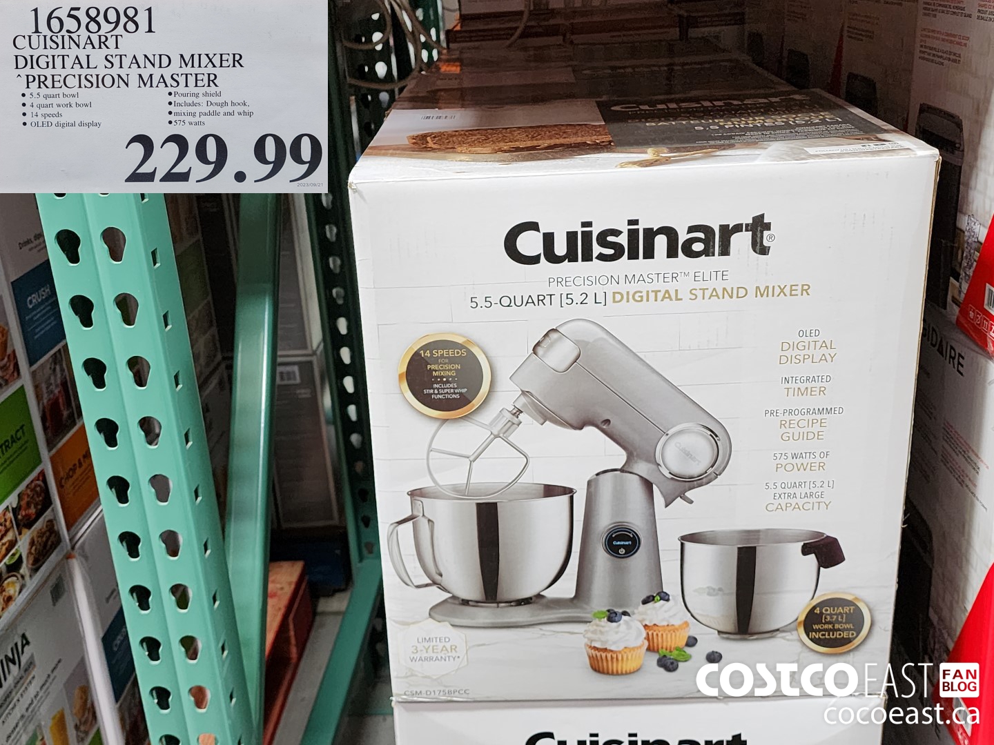 1658981 CUISINART DIGITAL STAND MIXER PRECISION MASTER $229.99