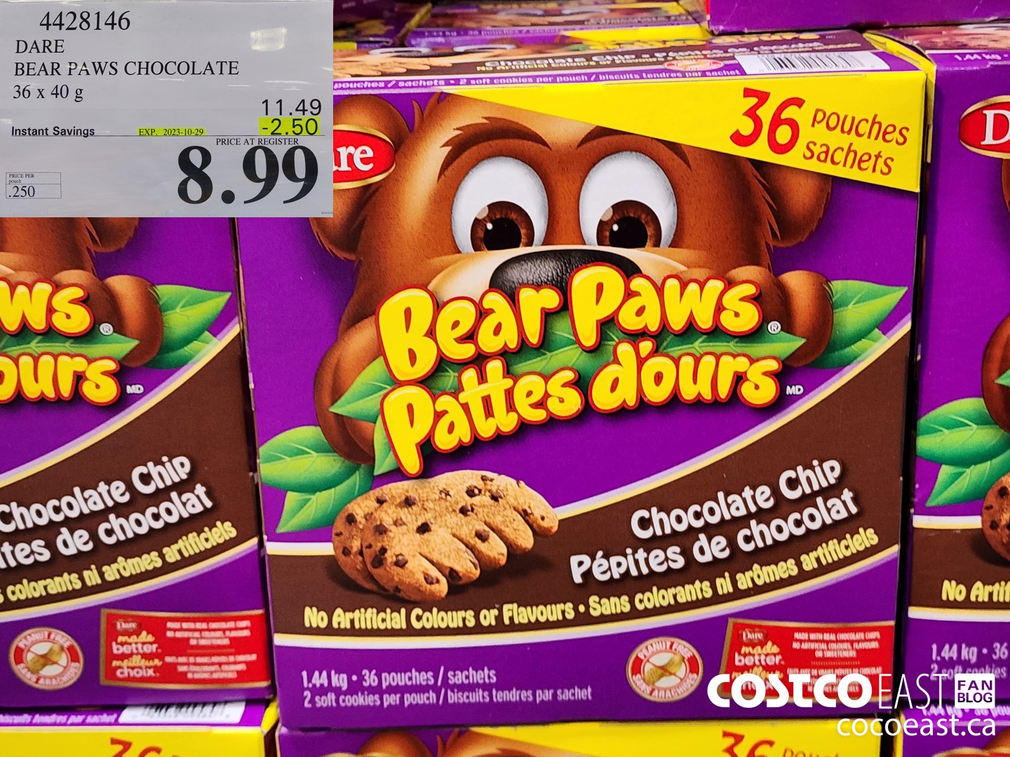 4428146 DARE BEAR PAWS CHOCOLATE 36 x 40 g ($2.50 INSTANT SAVINGS EXPIRES ON 2023-10-29) $8.99