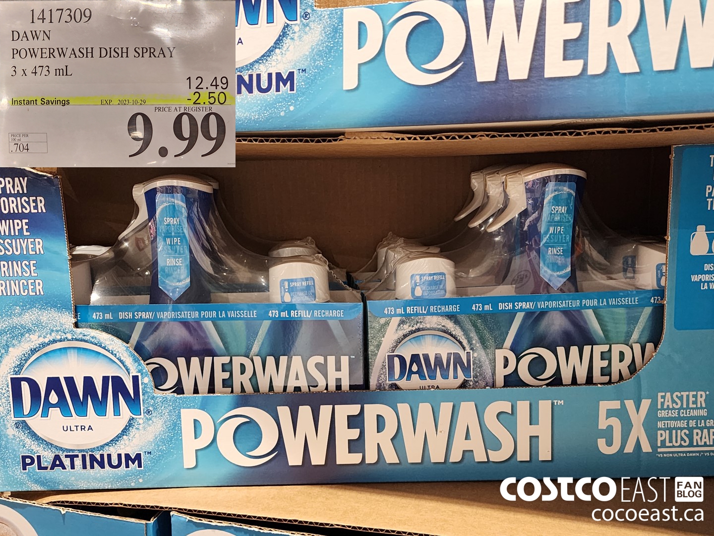 1417309 DAWN POWERWASH DISH SPRAY 3 X 473 mL ($2.50 INSTANT SAVINGS EXPIRES ON 2023-10-29) $9.99
