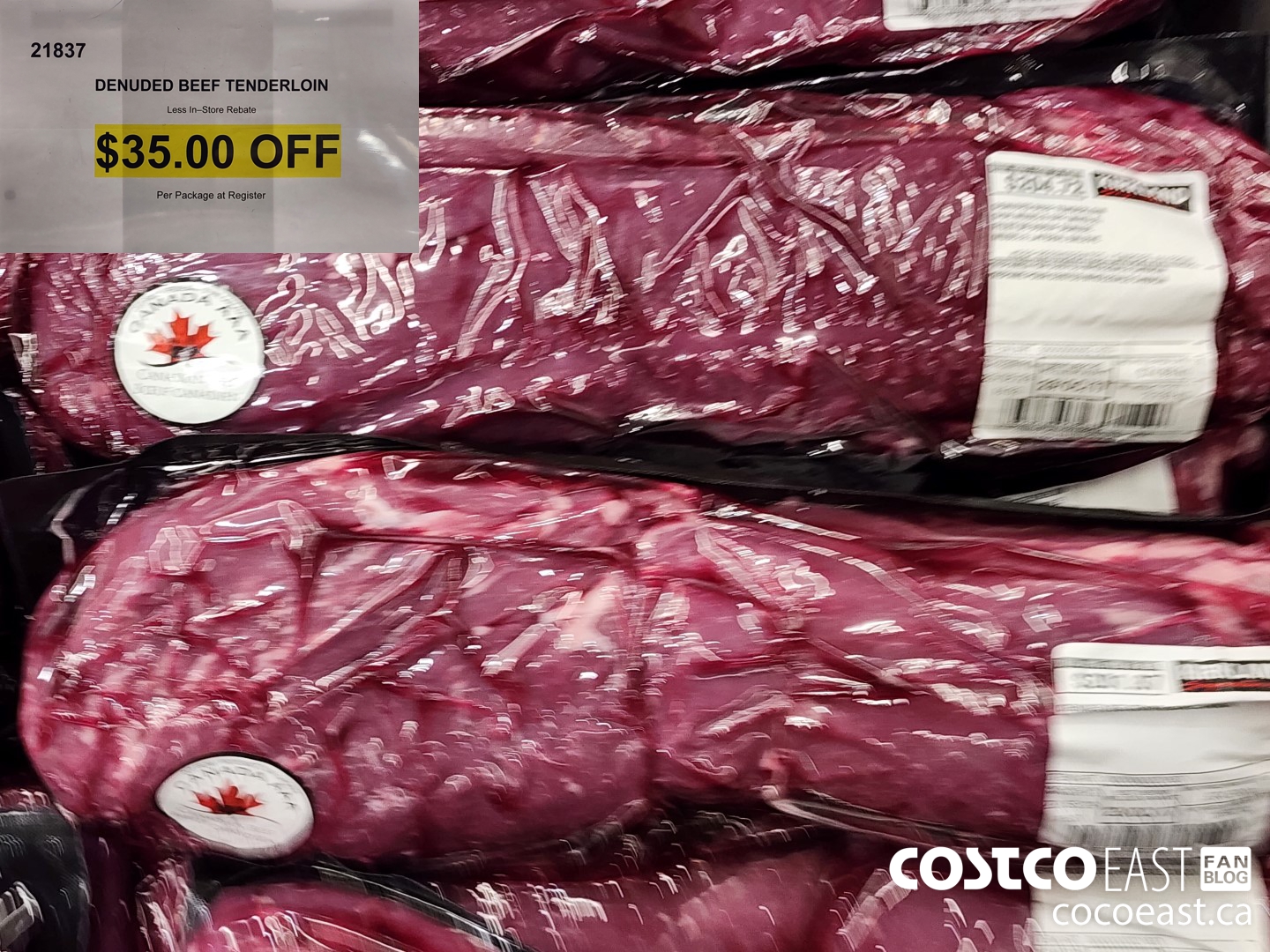 21837 DENUDED BEEF TENDERLOIN ($35.00 INSTANT SAVINGS)