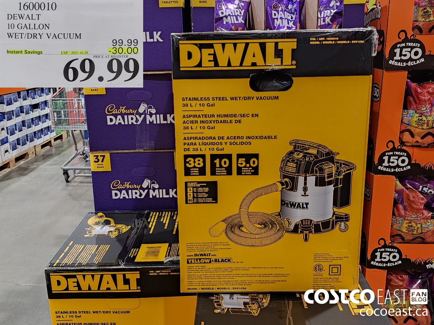 1600010 DEWALT 10 GALLON WET/DRY VACUUM ($30.00 INSTANT SAVINGS EXPIRES ON 2023-10-29) $69.99