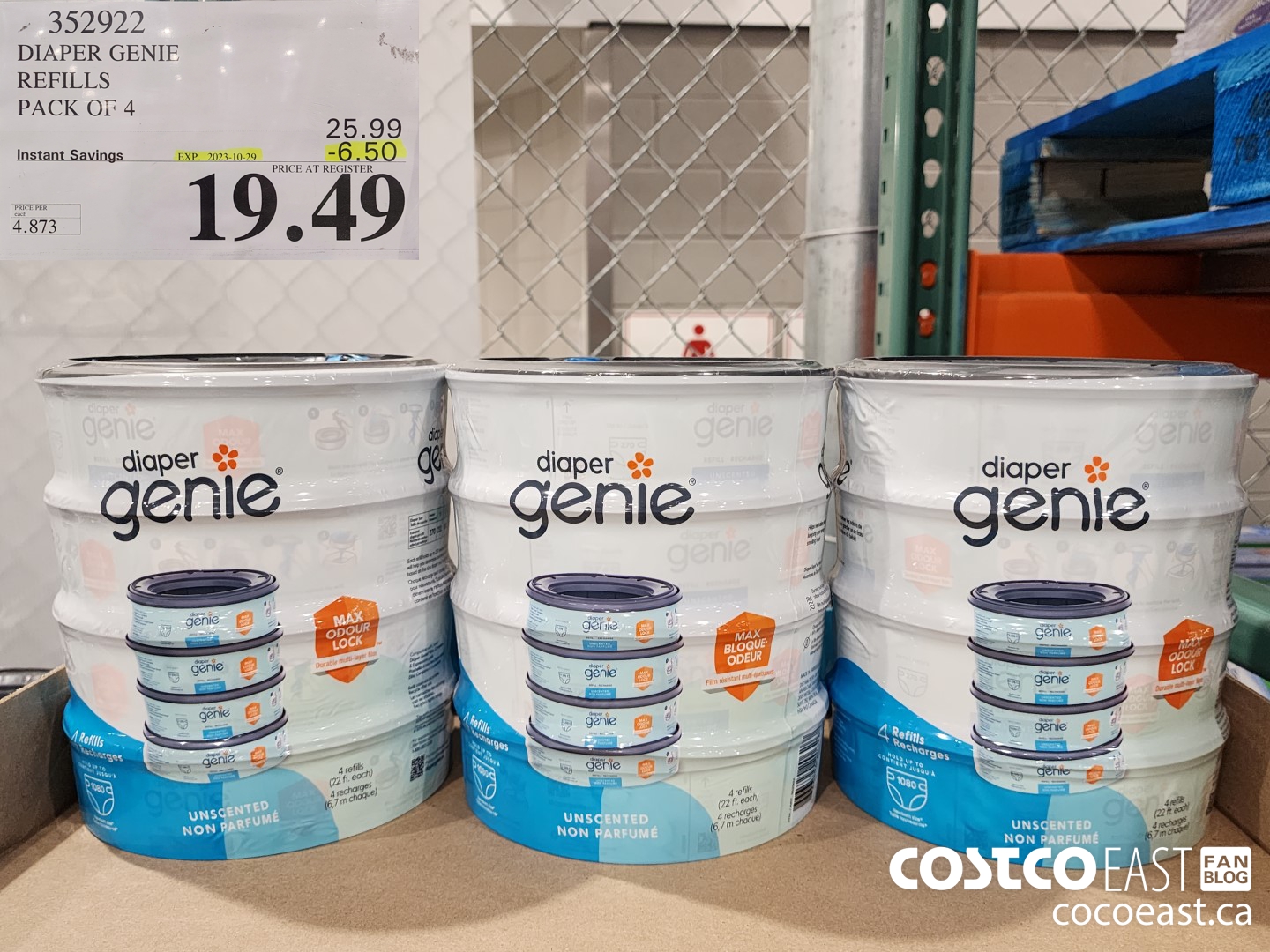 352922 DIAPER GENIE ELITE REFILLS PACK OF 4 ($6.50 INSTANT SAVINGS EXPIRES ON 2023-10-29) $19.49
