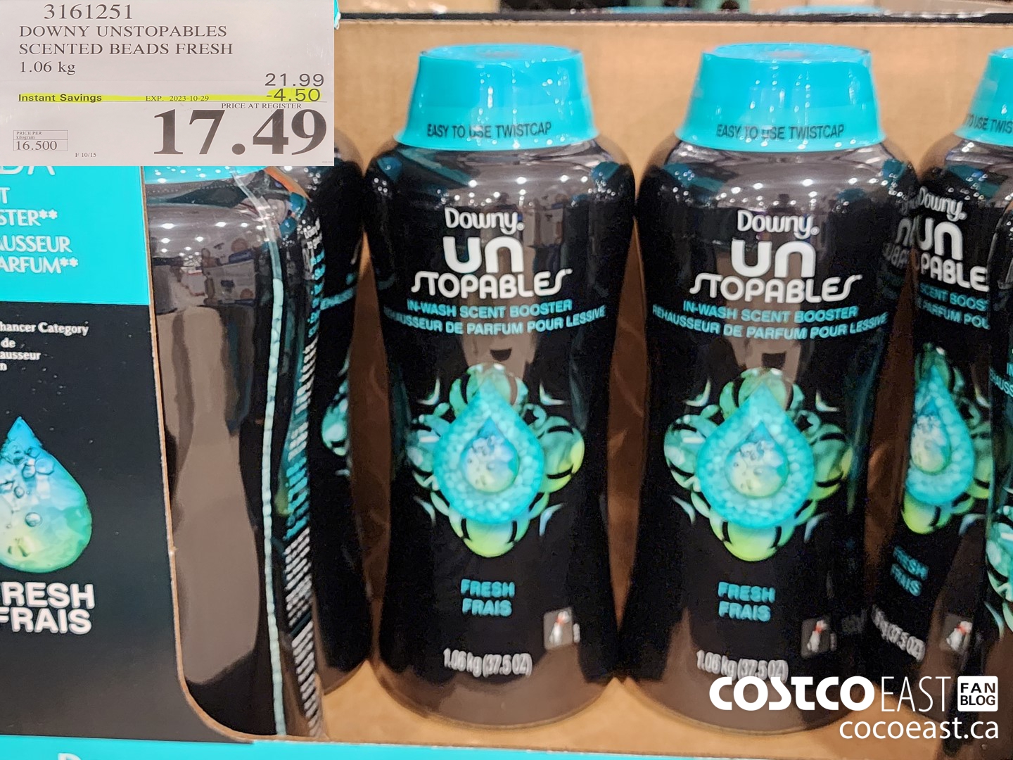 3161251 DOWNY UNSTOPABLES SCENTED BEADS FRESH 1.06 kg ($4.50 INSTANT SAVINGS EXPIRES ON 2023-10-29) $17.49