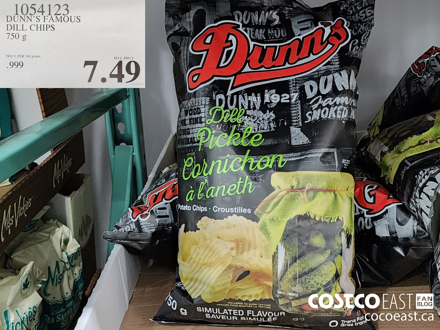1054123 DUNN'S FAMOUS DILL CHIPS 750 g $7.49