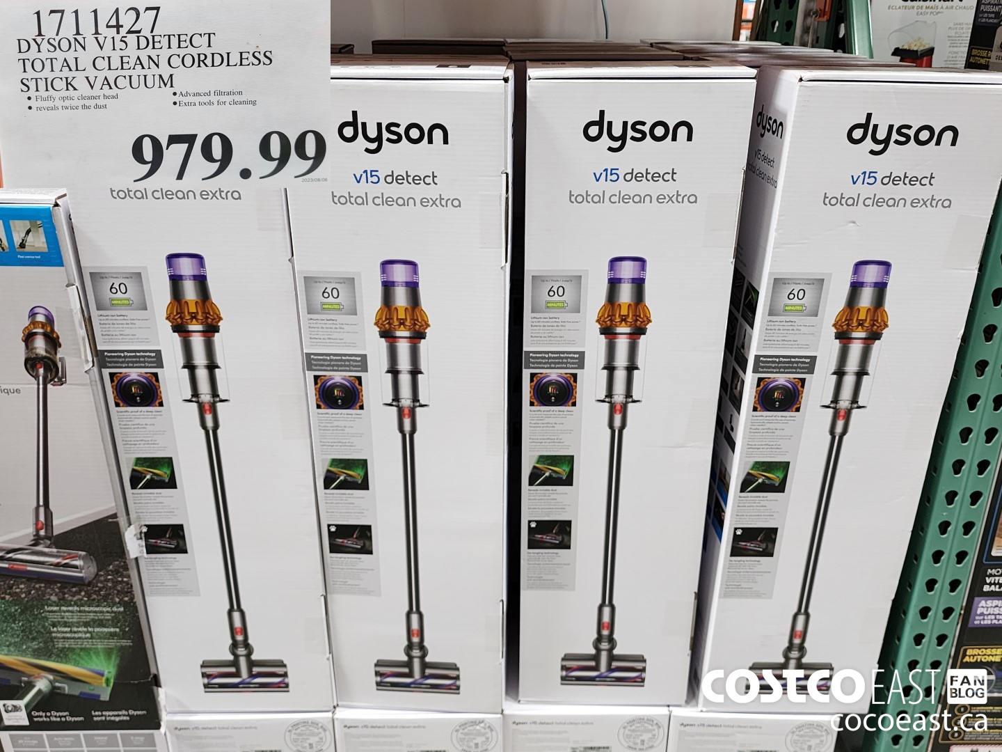 1711427 DYSON V15 DETECT TOTAL CLEAN CORDLESS STICK VACUUM $979.99