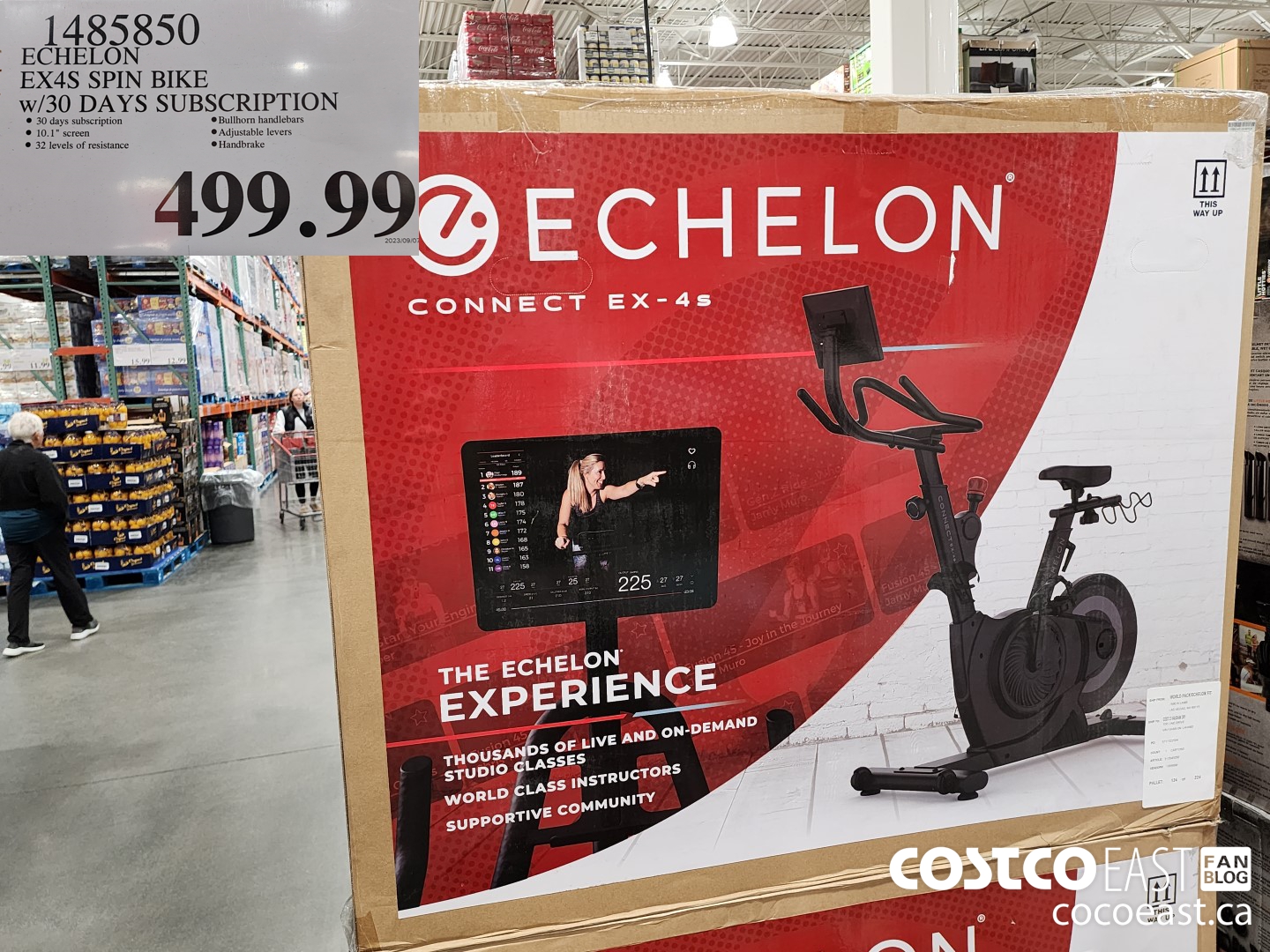 1485850 ECHELON EX4S SPIN BIKE w/30 DAY SUBSCRIPTION $499.99