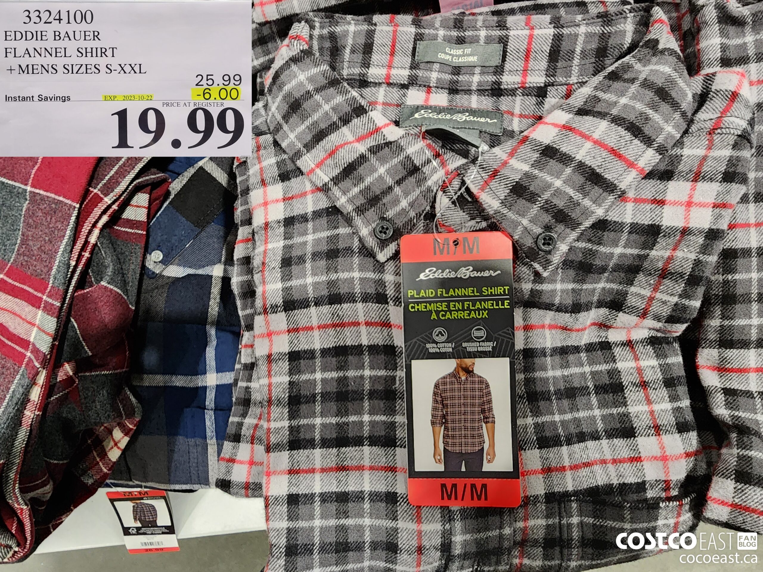 3324100 EDDIE BAUER FLANNEL SHIRT +MENS SIZES S-XXL ($6.00 INSTANT SAVINGS EXPIRES ON 2023-10-22) $19.99