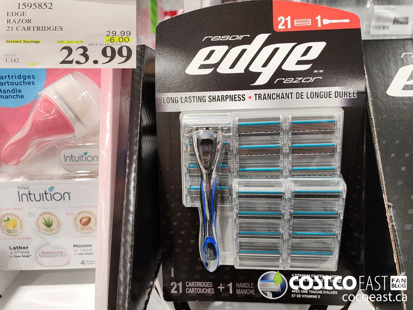 1595852 EDGE RAZOR 21 CARTRIDGES ($6.00 INSTANT SAVINGS EXPIRES ON 2023-10-29) $23.99
