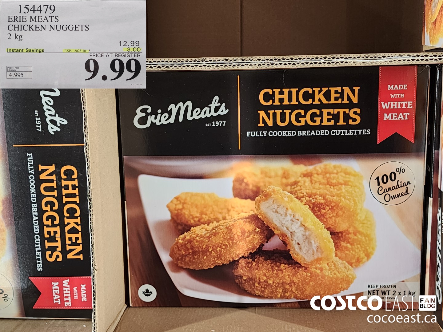 154479 ERIE MEATS CHICKEN NUGGETS 2 kg ($3.00 INSTANT SAVINGS EXPIRES ON 2023-10-15) $9.99