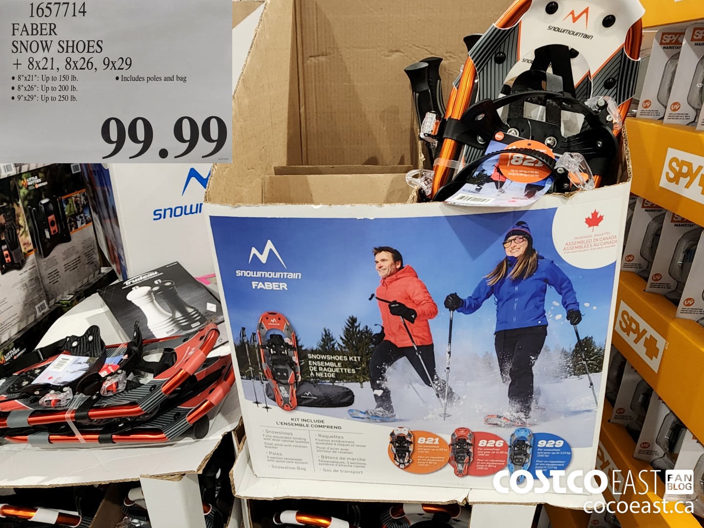 1657714 FABER SNOW SHOES + 8X21, 8x26, 9X29 $99.99