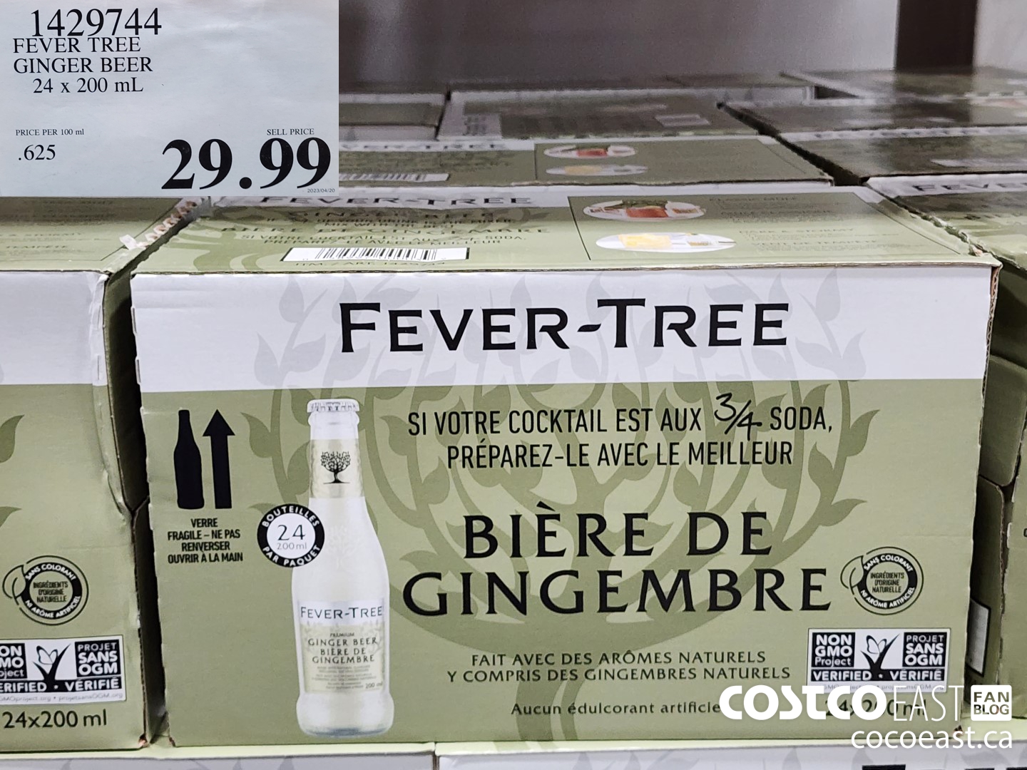 1429744 FEVER TREE GINGER BEER 24 x 200 mL $29.99